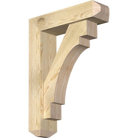 Merced Craftsman Rough Sawn Bracket W/ Offset Brace, Douglas Fir, 6W X 22D X 30H